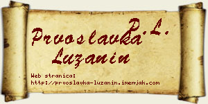 Prvoslavka Lužanin vizit kartica